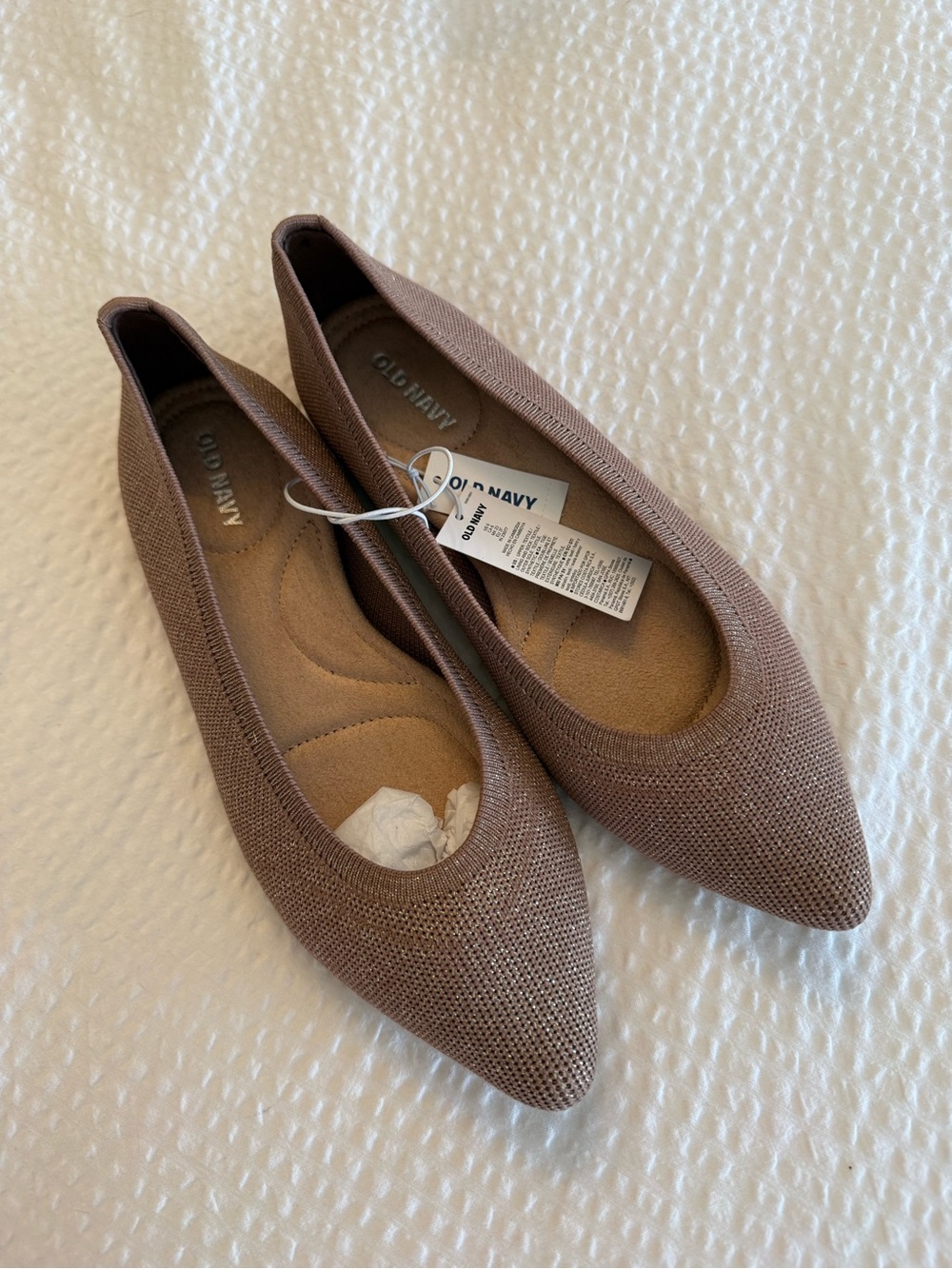 Old Navy Women's Brown Pointed-Toe Knit Flats